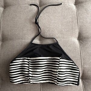 Swim Systems Black and White Striped Mesh Bikini Top